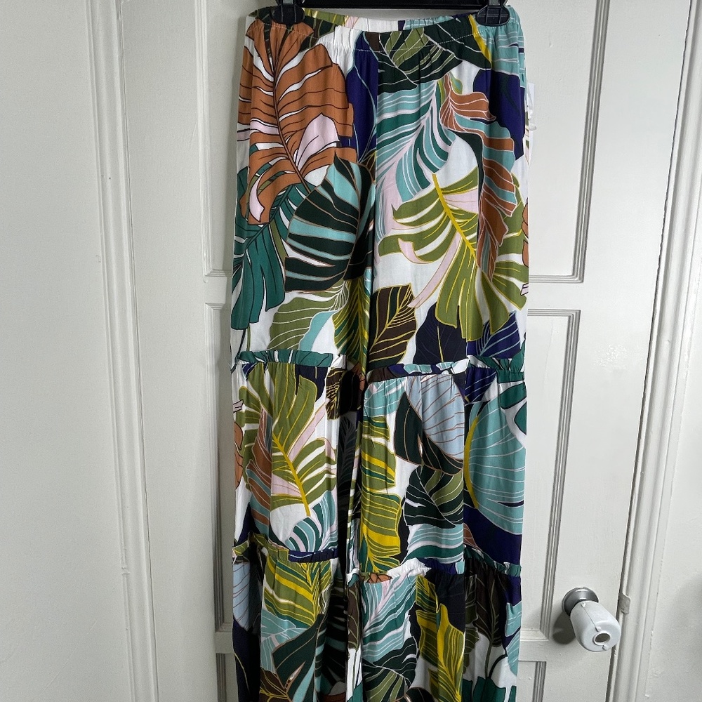 Coco Blanco Wide Leg Pant Multi-colored W/ Ruffles